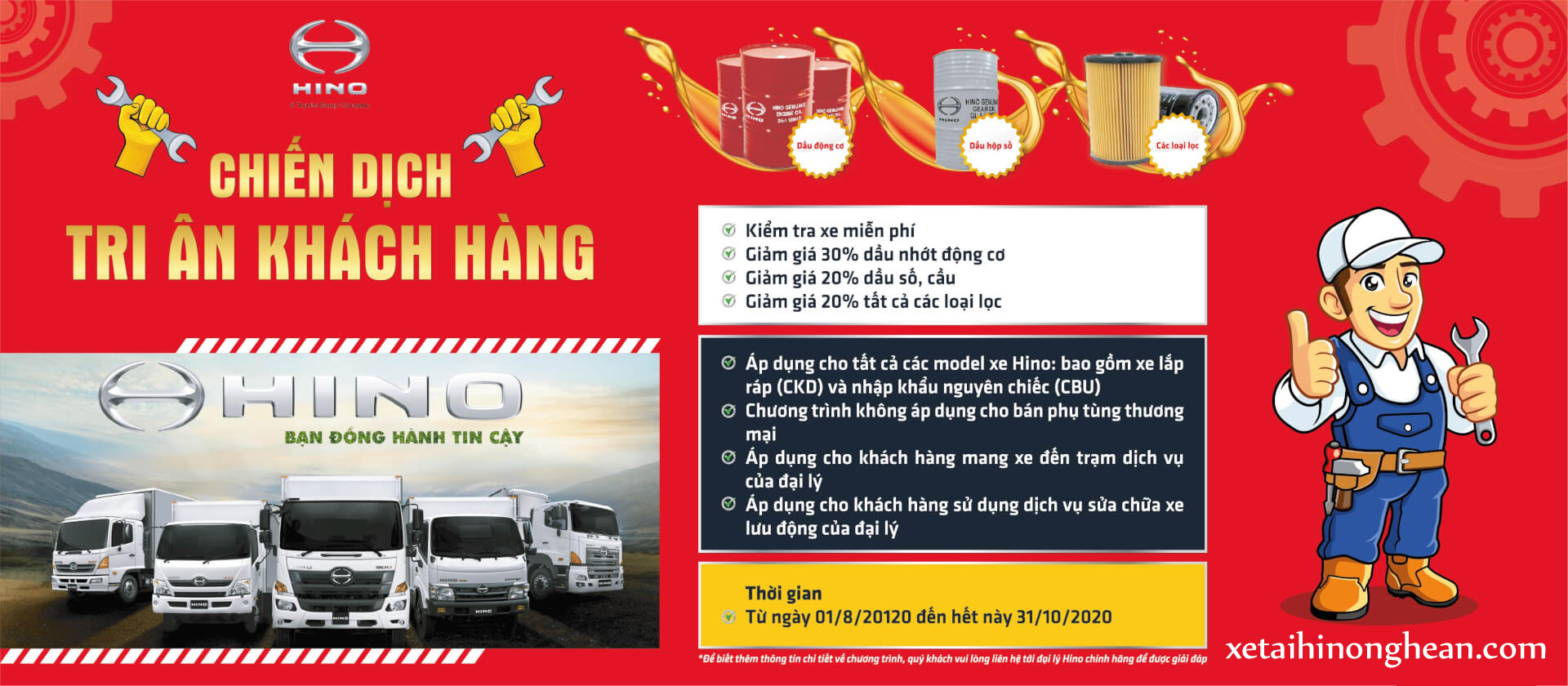 Hino Vinh Nghệ An triển khai Chiến dịch tri ân khách hàng tháng 8