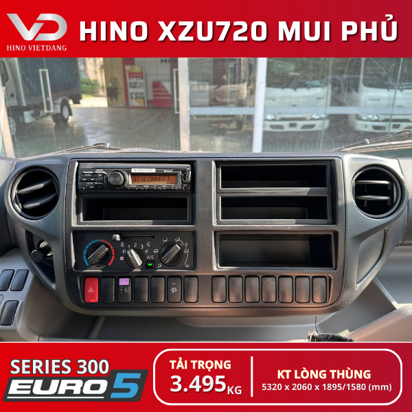 XE TẢI HINO XZU720 EURO 5 MUI BẠT